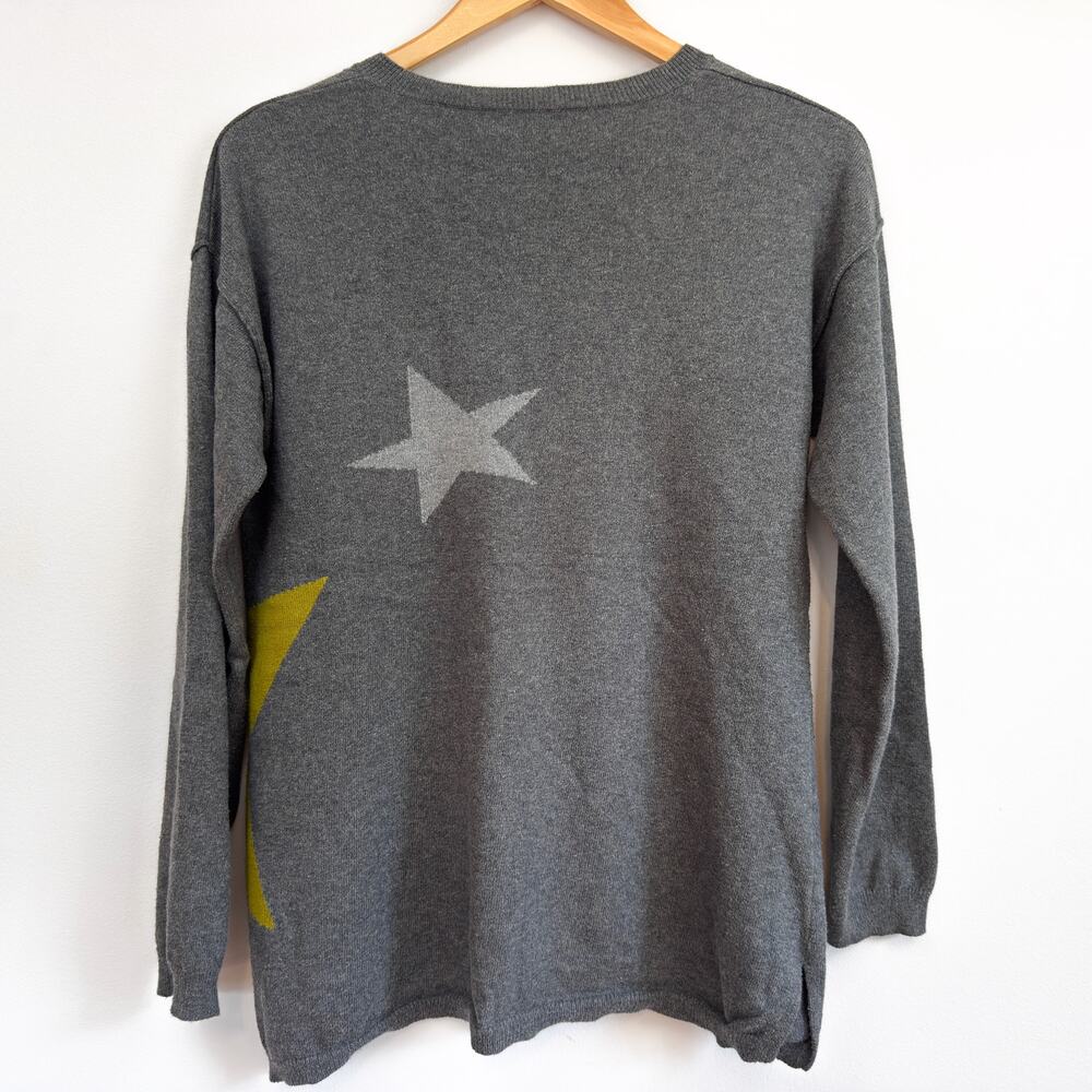 Lisa Todd Women's Sweter Size S | Gray V-neck Stars - Picture 2 of 8